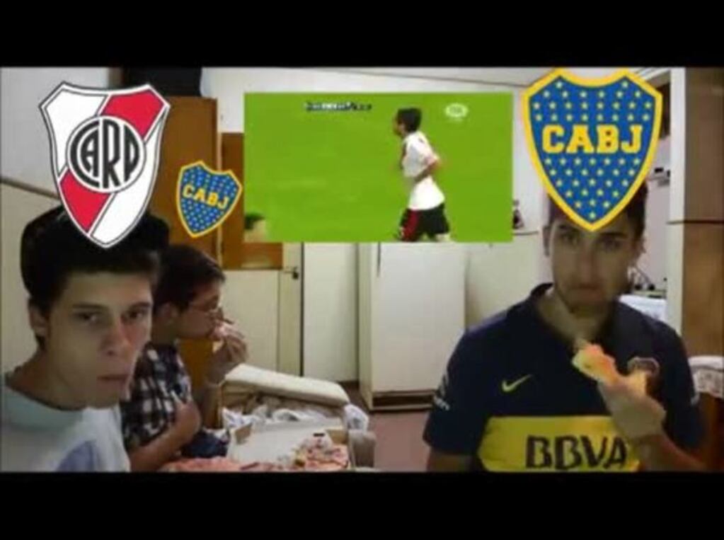 La divertida reacción de dos fanáticos de Boca y uno de River durante la goleada xeneize: ¡dale play!