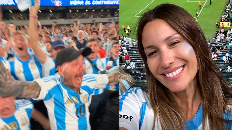 Los famosos alentaron a la Selección Argentina frente a Chile en la Copa América: sus fotos y videos