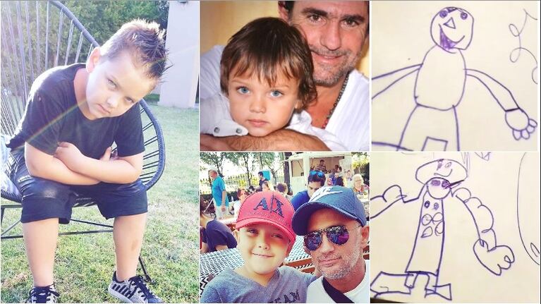Así dibujó Thiago a su papá y a Leandro, la actual pareja de Nazarena Vélez