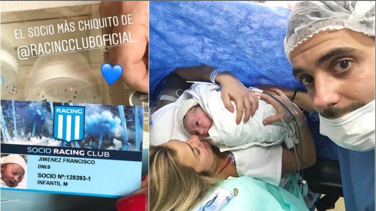 El hijo de Ailén Bechara ya es socio de Racing... ¡a 2 días de haber nacido!