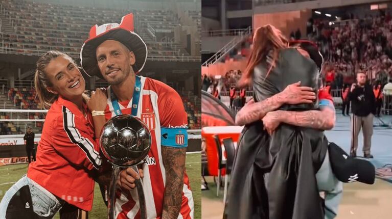 Así festejaron Camila Homs y el Principito Sosa el campeonato de Estudiantes