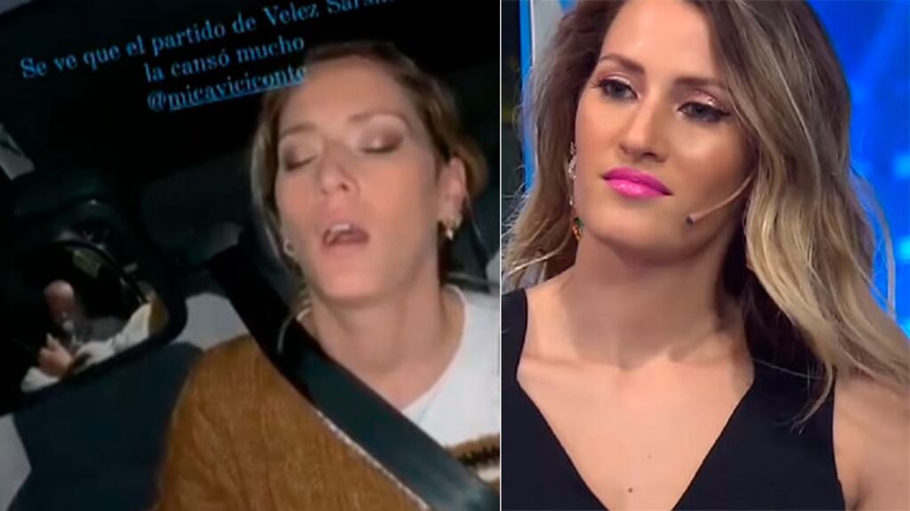 Mica Viciconte se quedó dormida en el auto y la mandaron al frente