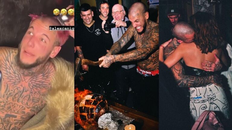 Alex Caniggia celebró su cumpleaños "vikingo" y terminó rapándose en plena fiesta