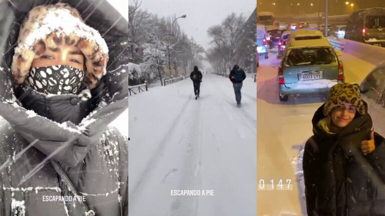 Lali Espósito quedó atrapada en la nieve durante varias horas en Madrid