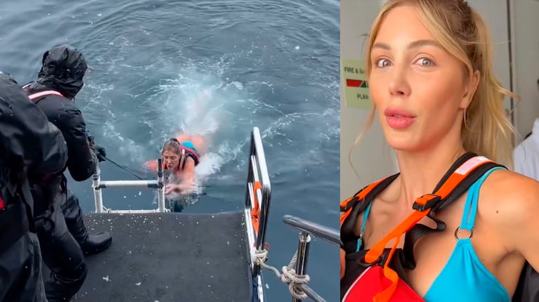 Romina Malaspina se tiró de cabeza al agua ¡helada! en la Antártida: el impactante video