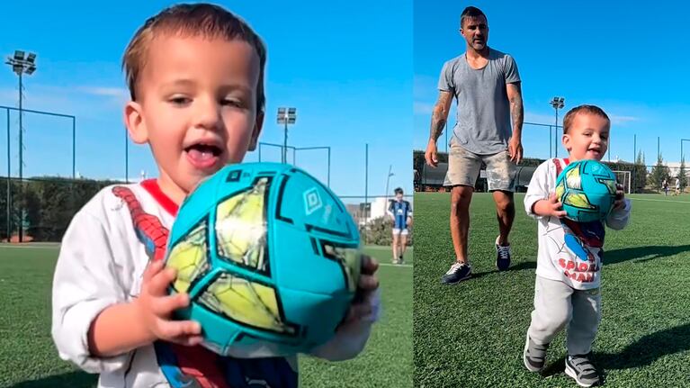 El tierno video de Fabián Cubero jugando a la pelota con su hijo Luca