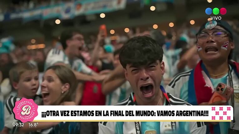 Georgina Barbarossa se pegó un golpazo en vivo festejando el pase de Argentina a la final