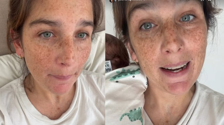 Juana Repetto lloró tras escuchar a su ex y mostró la cicatriz de su cesárea : “No cuidó ni a sus hijos”