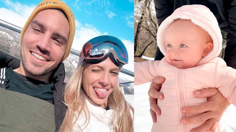 Las inolvidables vacaciones de Cande Ruggeri, Nico Maccari y la pequeña Vita en la nieve