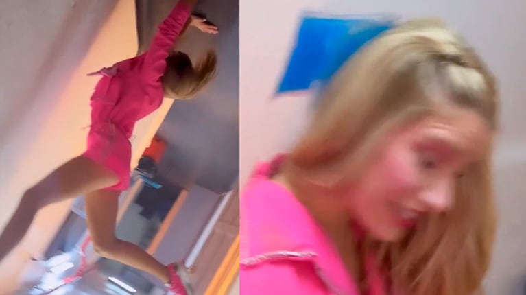 Video: Laurita Fernández quiso hacer un desafío viral pero se golpeó muy fuerte y rompió un baño