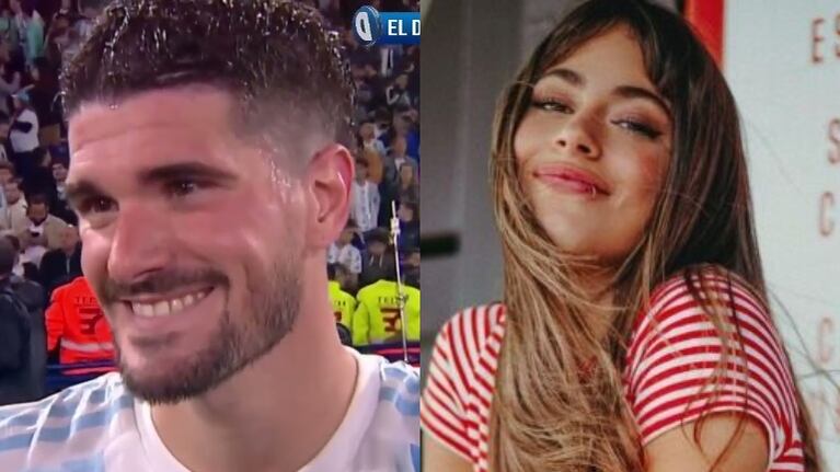 Rodrigo de Paul le envió a Tini Stoessel un especial saludo en TV tras el triunfo de Argentina