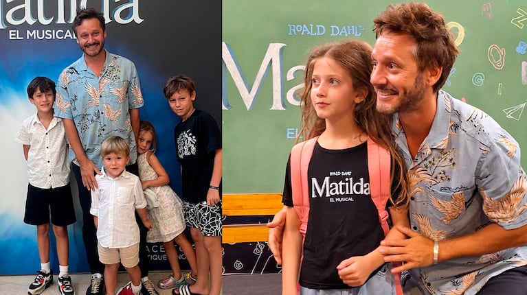 Benjamín Vicuña y sus hijos disfrutaron de Matilda, el musical