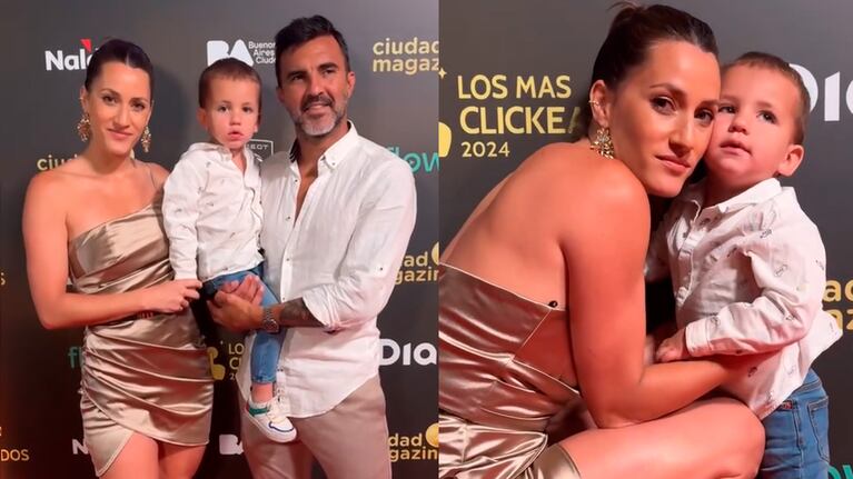 Mica Viciconte, Fabián Cubero y Luca desfilaron por la alfombra roja de Los Más Clickeados 2024: el video