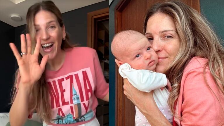 Macarena Rinaldi eligió cancheros looks a un mes de haberse convertido en mamá: tiro alto y corte oversized