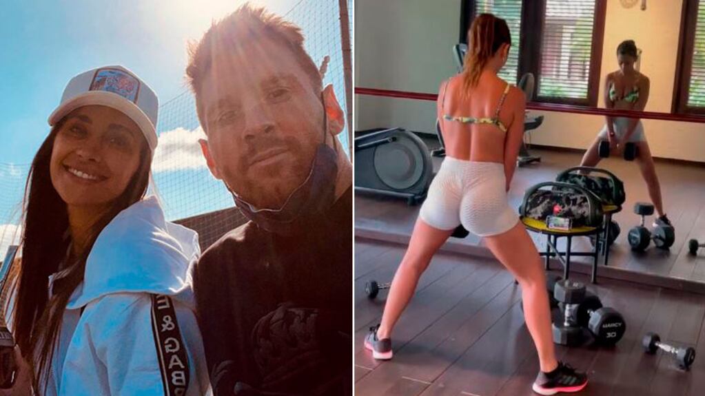 Lionel Messi grabó el exigente entrenamiento de Antonela Roccuzzo