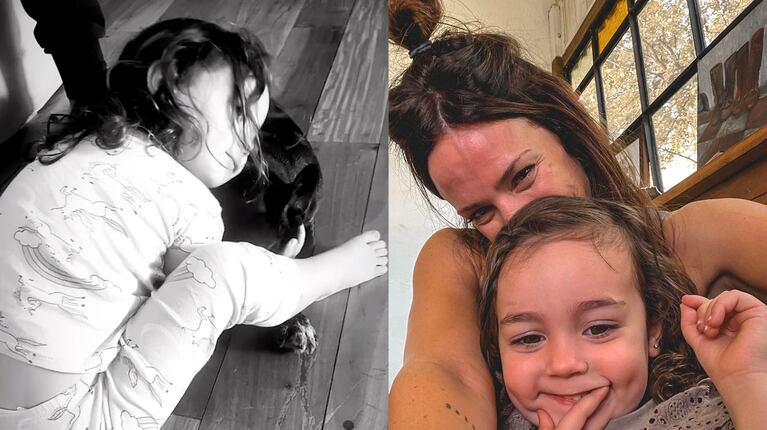 El video más tierno de Filipa, la hija de Pedro Alfonso y Paula Chaves, mimando a su perrito