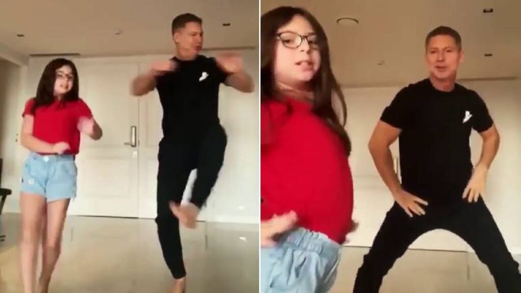 El divertido video de Adrián Suar y su hija Margarita bailando en cuarentena