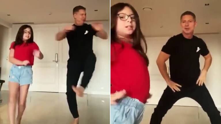 El divertido video de Adrián Suar y su hija Margarita bailando en cuarentena