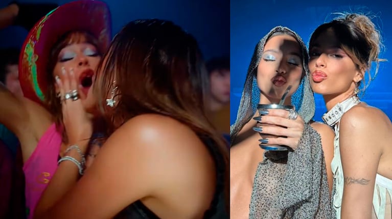 El apasionado beso de Emilia Mernes y Tini Stoessel que hizo estallar las redes