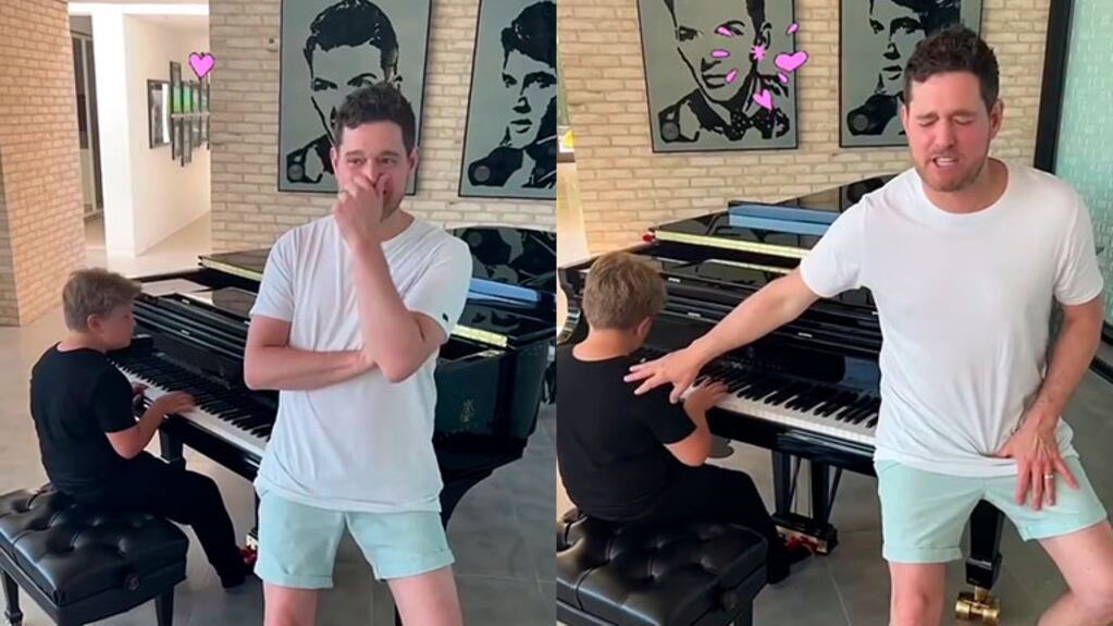Michael Bublé y un emotivo video junto a su hijo Noah tocando el piano