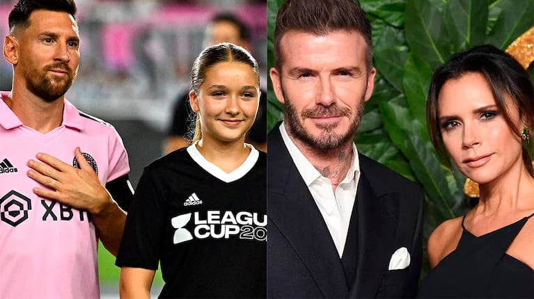 Leo Messi con Harper, la hija de Victoria y David Beckham