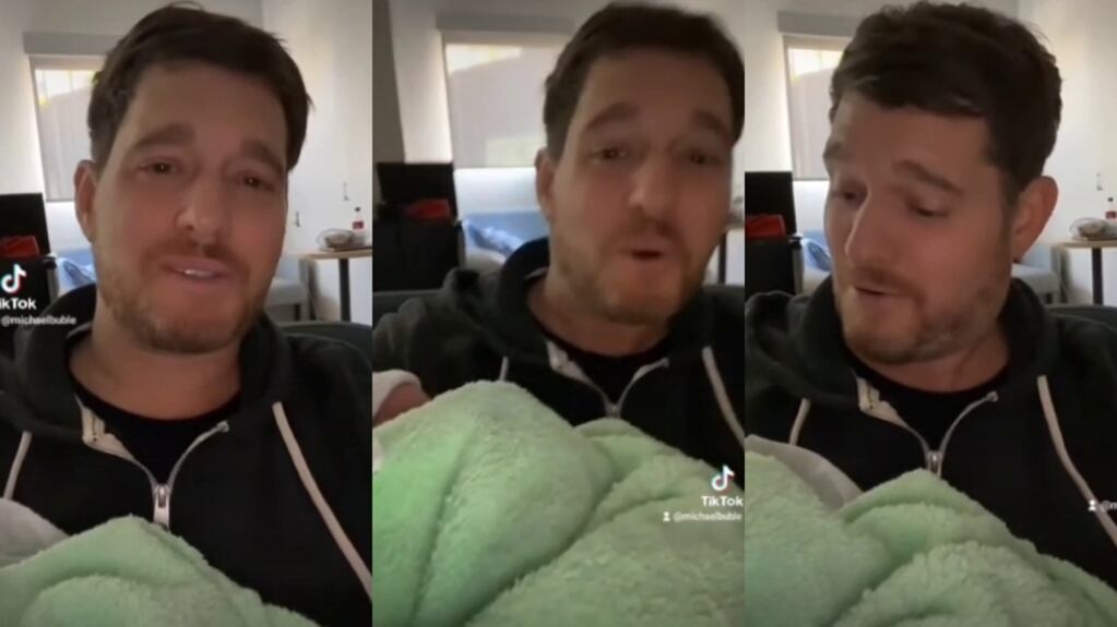 El video de Michael Bublé mostrando la carita de su beba recién nacida: "Ella los saluda también"