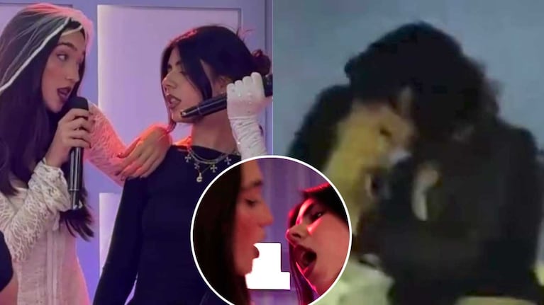 Camila Mayan y Juli Castro recrearon el beso de Lali, Tini y Marilina Bertoldi y un detalle sorprendió a todos