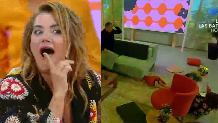 Tremenda caída de Nancy Pazos en vivo: "Se te vio todo"
