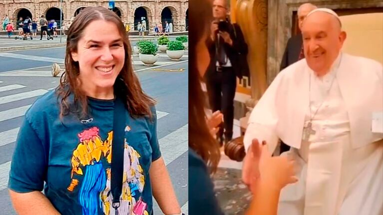 Así fue el encuentro de Malena Guinzburg con el papa Francisco: el emocionante video
