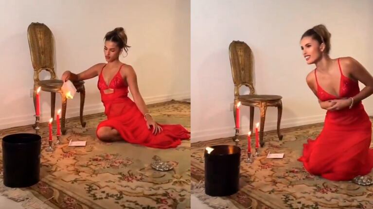 Julieta Poggio casi se prende fuego durante una jugada sesión de fotos por San Valentín: el tremendo video