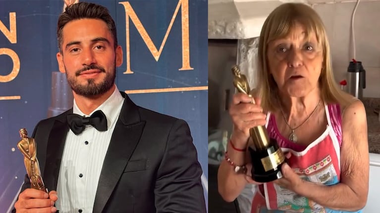 Nico Occhiato llevó su premio Martín Fierro a la casa de sus abuelos: el tierno video familiar