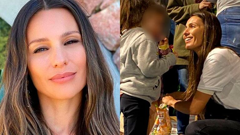 Pampita disfrutó de un encuentro especial con los niños del barrio La Cava, a quienes agasajó con presentes por el Día del Niño