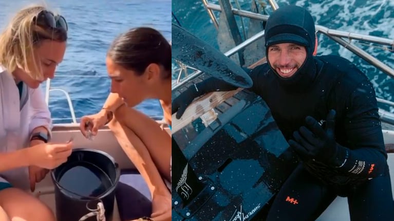 Juana Viale y su novio mostraron qué hacen en su viaje por el océano Atlántico cuando no hay viento: el video