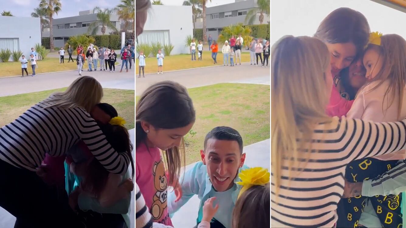 El emocionante reencuentro de Ángel Di María con su mujer y sus hijas: "¡Llegó papá!"