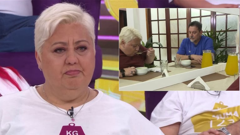 El llamativo ejercicio que Sergio Verón le pidió hacer a Paula en Cuestión de Peso: comer frente al espejo
