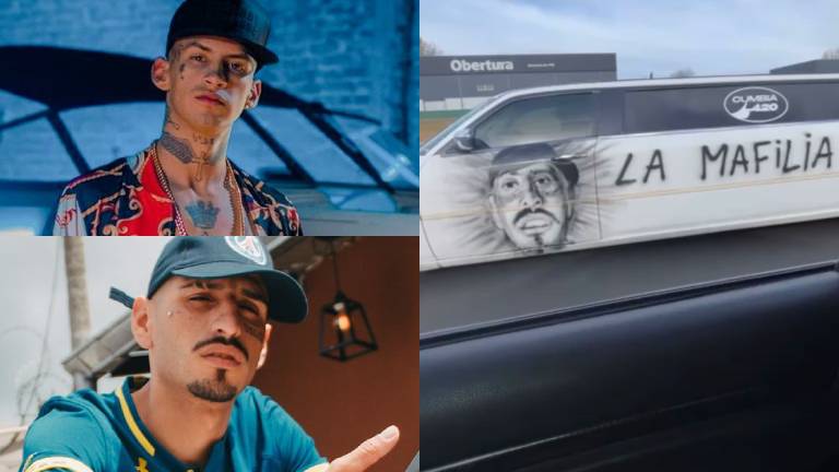 L-Gante homenajeó a El Noba al retratar su imagen y algunas de sus frases en su auto