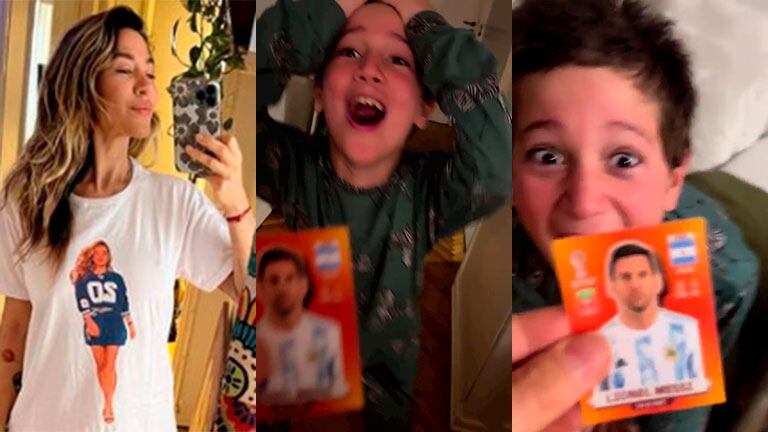 ¡Mucha emoción! Jimena Barón compartió la eufórica reacción de Momo al encontrar la figurita de Lionel Messi para su álbum del Mundial