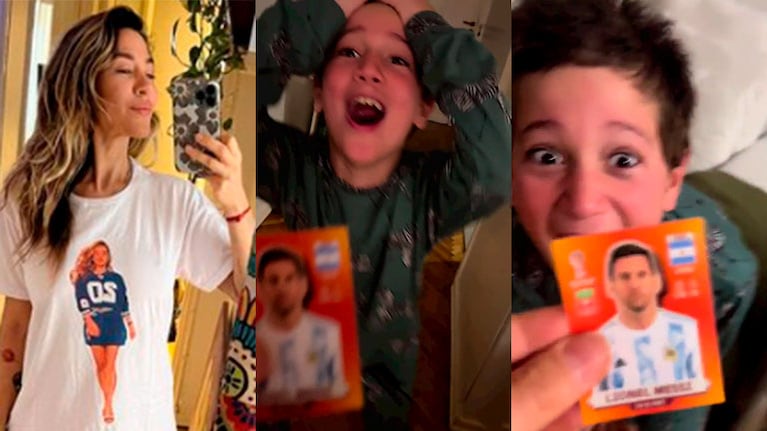 ¡Mucha emoción! Jimena Barón compartió la eufórica reacción de Momo al encontrar la figurita de Lionel Messi para su álbum del Mundial