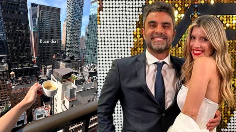 En fotos, las románticas vacaciones de Laurita Fernández y Peluca Brusca en Nueva York