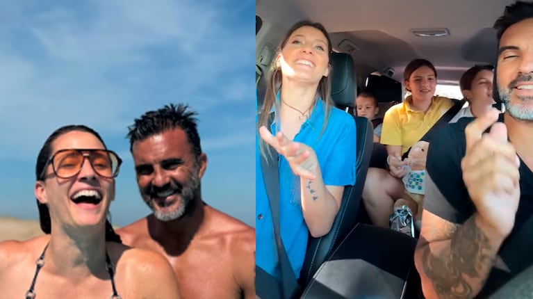El divertido video de Mica Viciconte, Luca, Fabián Cubero y sus hijas con Nicole Neumann de vacaciones