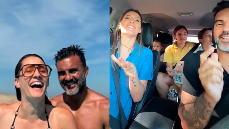 El divertido video de Mica Viciconte, Luca, Fabián Cubero y sus hijas con Nicole Neumann de vacaciones