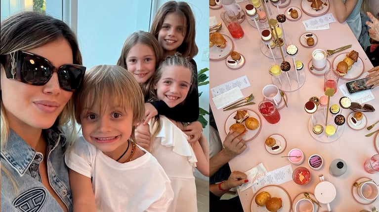 Antes de viajar a París, Wanda Nara tuvo su cumpleaños familiar en la pastelería de Damián Betular
