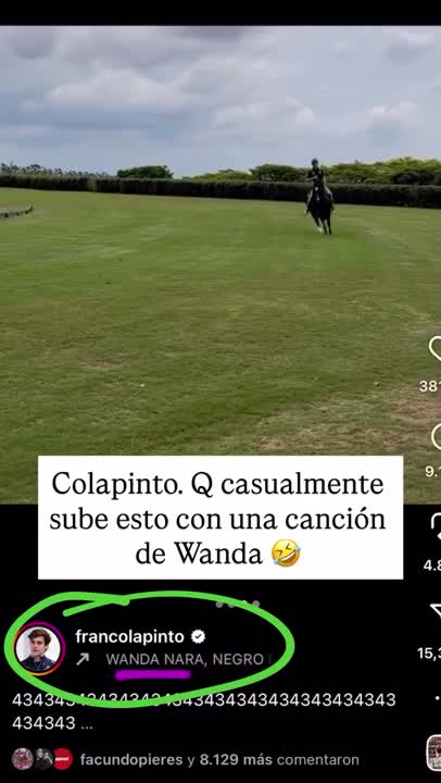 Franco Colapinto subió un video montando después del posteo de China Suárez e involucró a Wanda Nara 