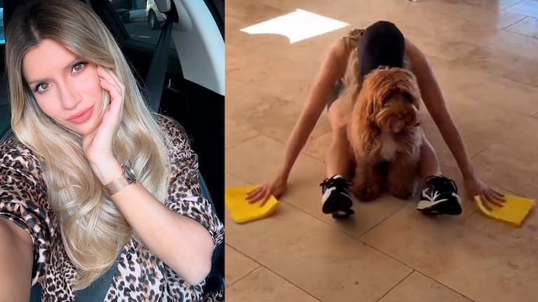Laurita Fernández sorprendió con su entrenamiento junto a su perra miel desde su casa: el video