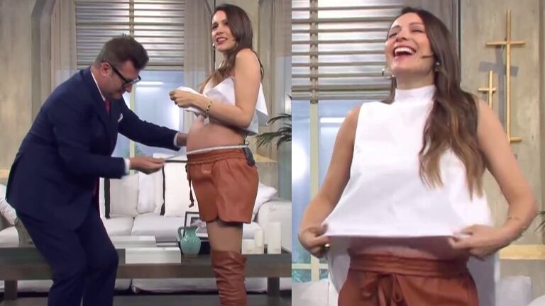 Pampita se midió su pancita: "Son 30 centímetros más de los que tengo siempre"