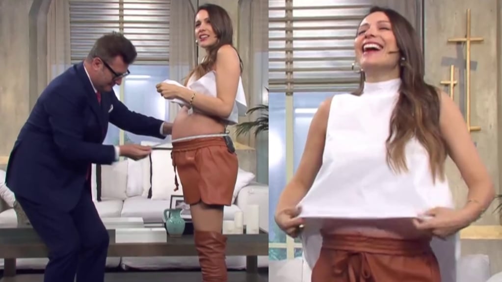 Pampita se midió su pancita: "Son 30 centímetros más de los que tengo siempre"