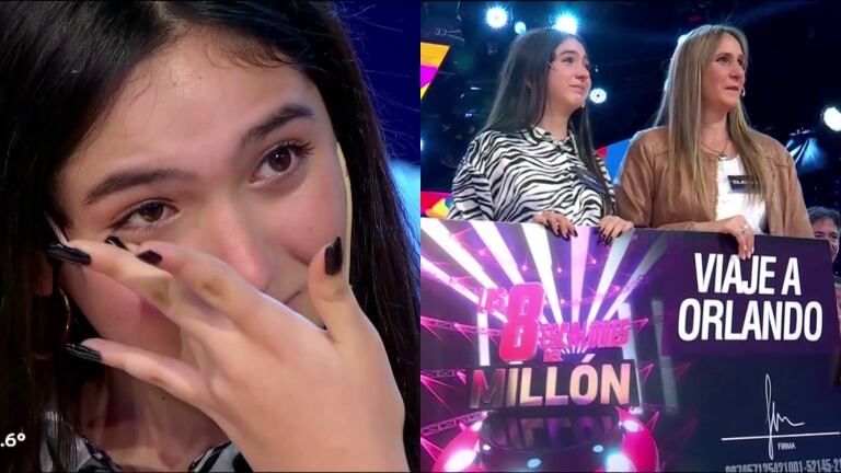 La alegría de una participante de Los 8 escalones del millón luego de que su hija se ganara un viaje a Orlando: "Este va a ser su regalo porque este año cumple 15"