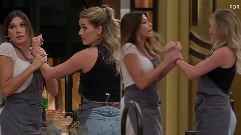 Mica Viciconte y Catherine Fulop forcejearon en MasterChef Celebrity: "Esa bandeja es mía"