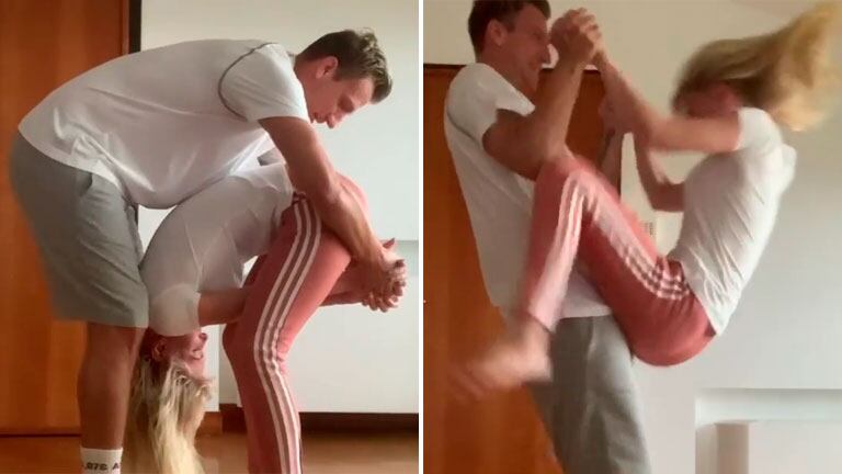 El divertido desafío de baile que hicieron Maxi López y su novia