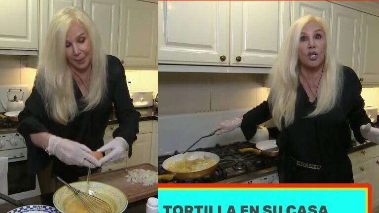 Susana Giménez hizo una tortilla en Por el mundo en casa